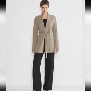 Babaton Aritzia Ty Mid Length Self Tie Sweater Tan XXS